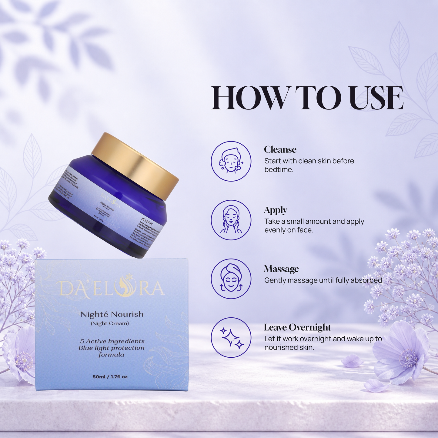 Pureté Cleanser | Cleanser + Nighté Nourish | Night Cream + SuneéShield | Sunscreen (Combo)